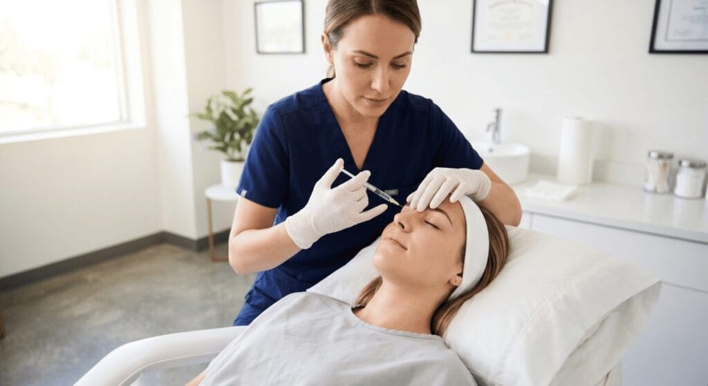 Injection in Nose for the non surgical rhinoplasty procedure