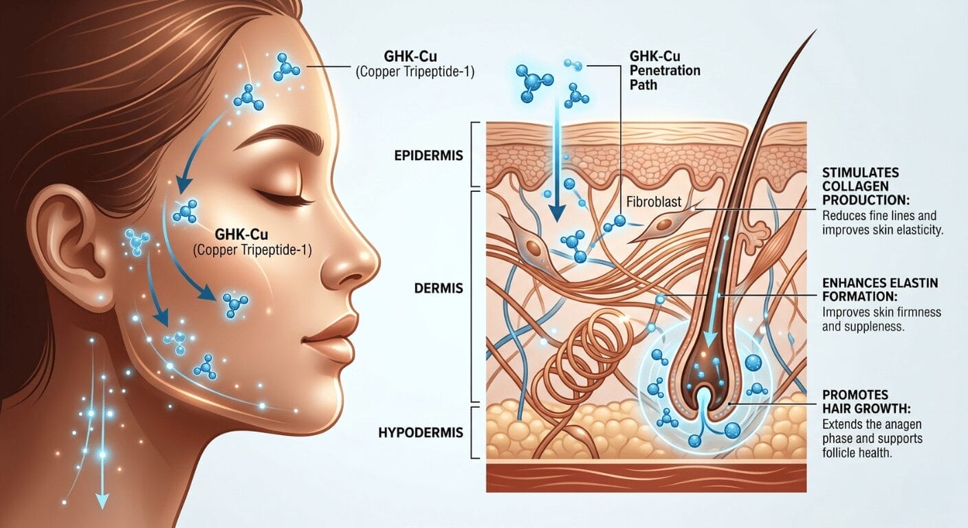 Better skin and hair with GHK-Cu Copper Peptide Infographic